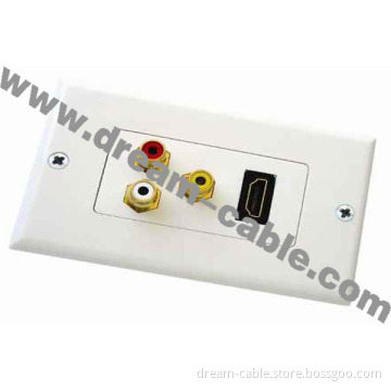Single Port HDMI Wall Plate with 3 RCA Plug (YTX172)